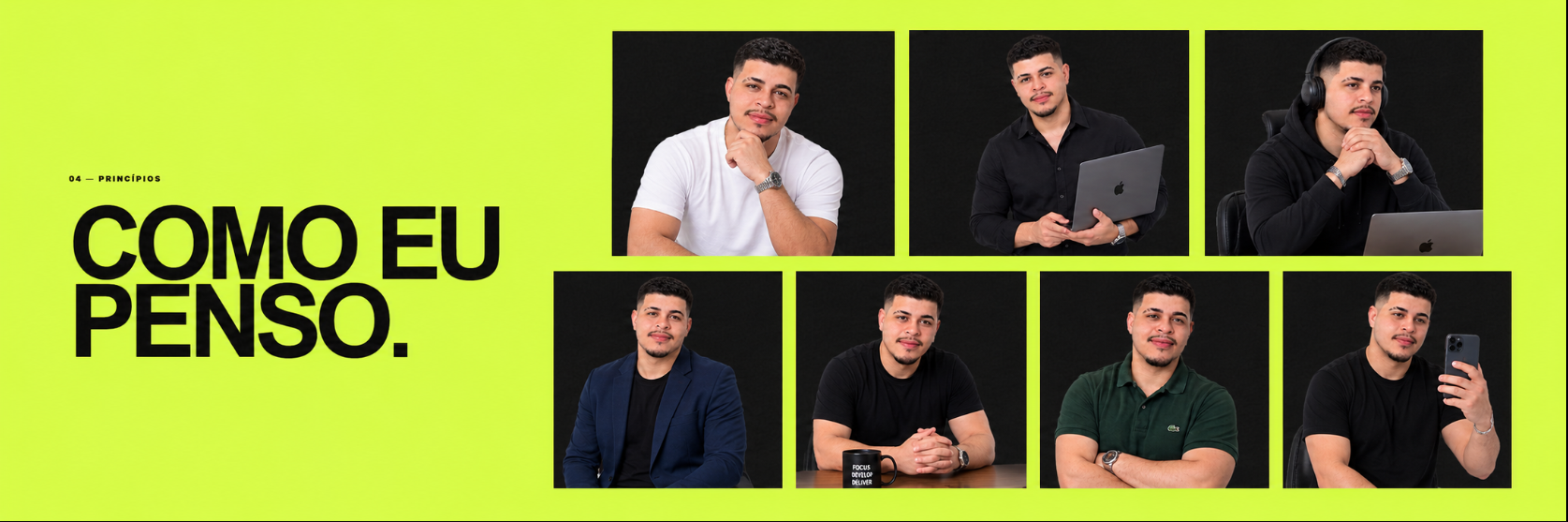 Como eu penso — conjunto de retratos profissionais de Gustavo